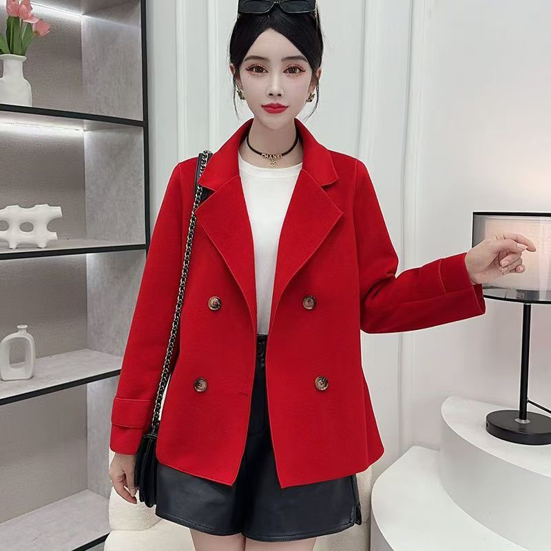 Wool Coat Peacoat - Осенне-зимнее черное шерстяное пальто для женщин,