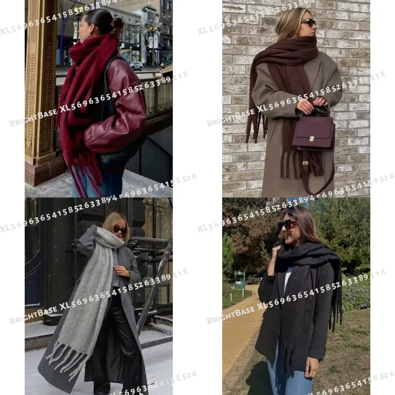 Cashmere Pashmina Wrap - 2025 Женский зимний теплый толстый шарф,