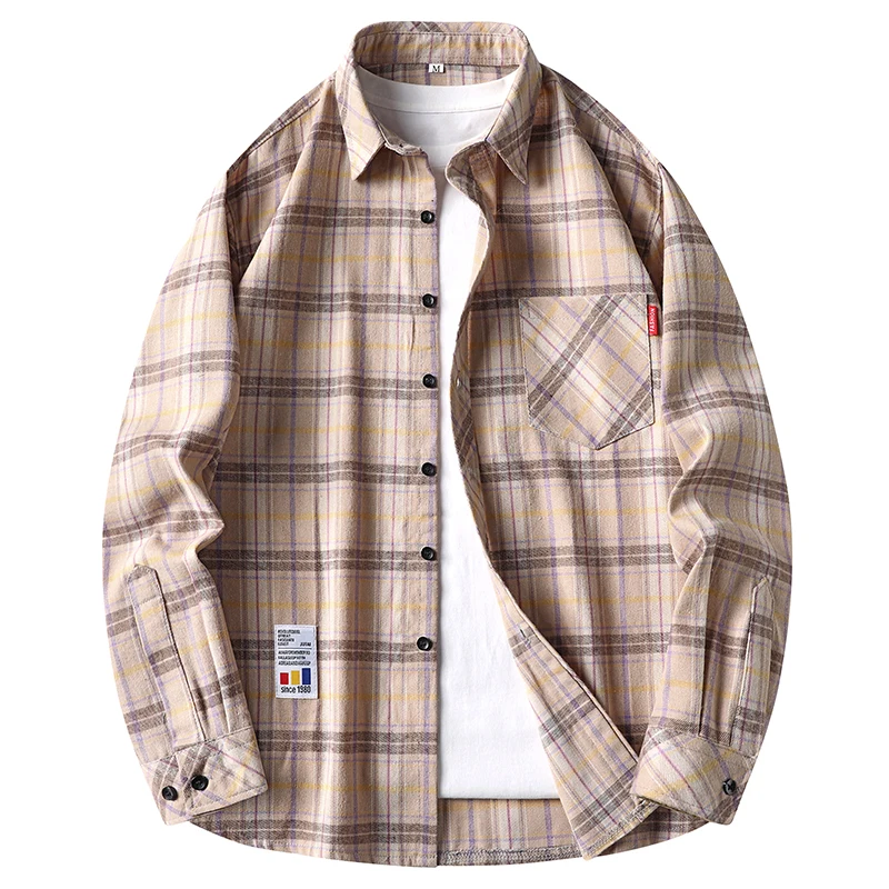 Flannel Shirt Lined - Мужские повседневные рубашки в клетку из