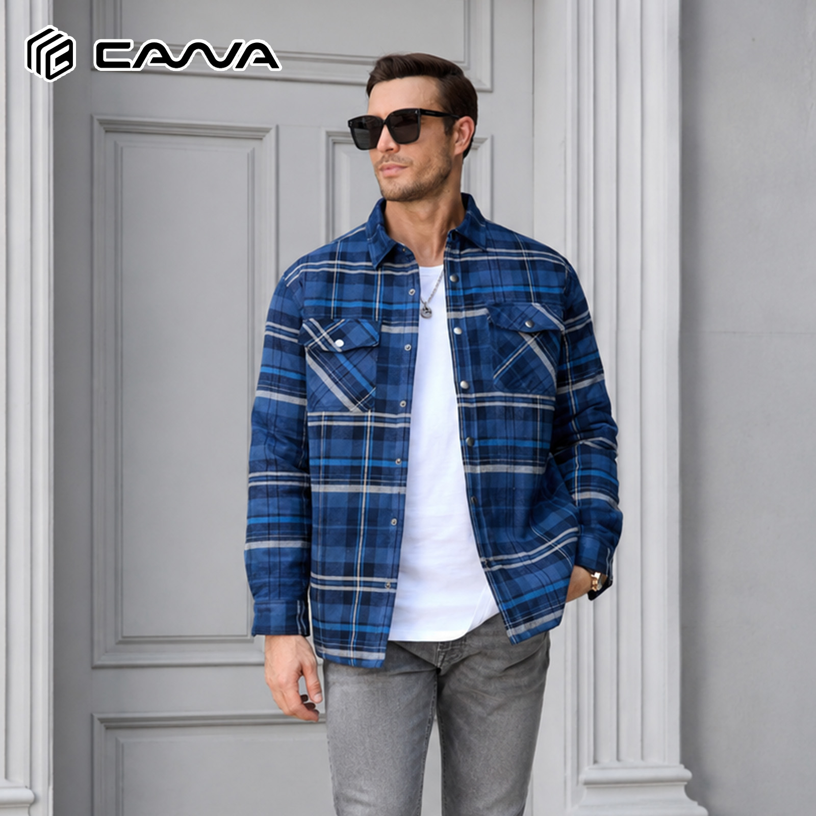 Flannel Shirt Lined - Мужская зимняя фланелевая рубашка-куртка с утепленной