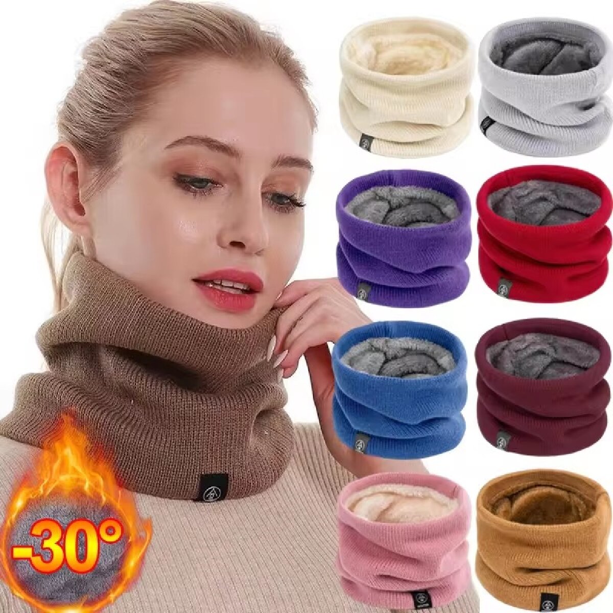 Winter Headband Fleece - Однотонный зимний плюшевый глушитель, шерстяная вязка