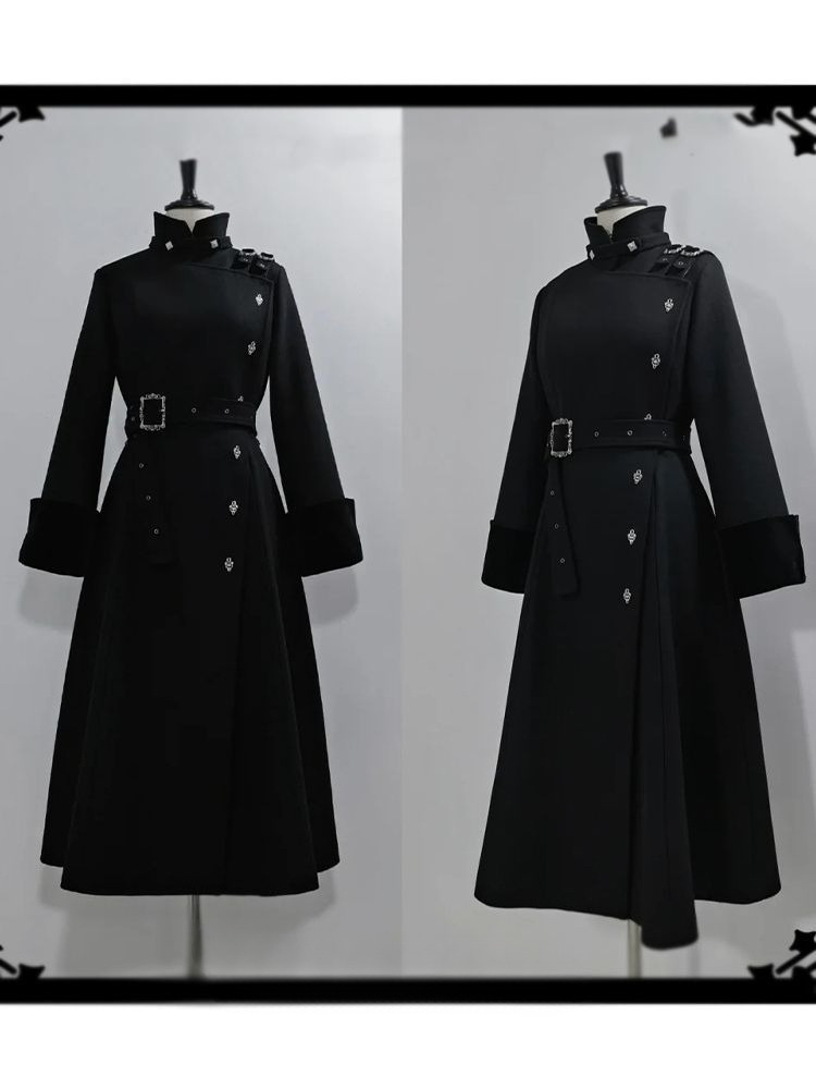 2025 зимнее готическое тонкое  – обзор и цена Wool Coat Peacoat