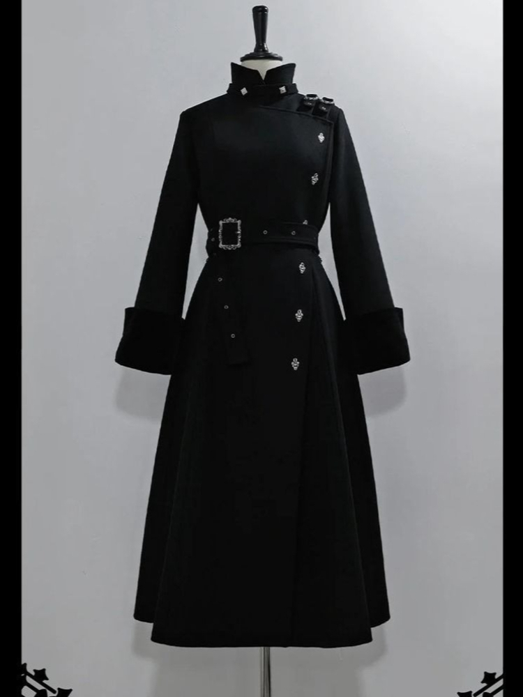 2025 зимнее готическое тонкое  – обзор и цена Wool Coat Peacoat