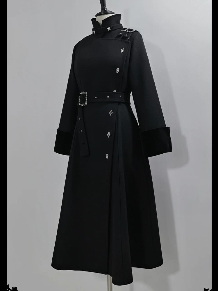 2025 зимнее готическое тонкое  – обзор и цена Wool Coat Peacoat