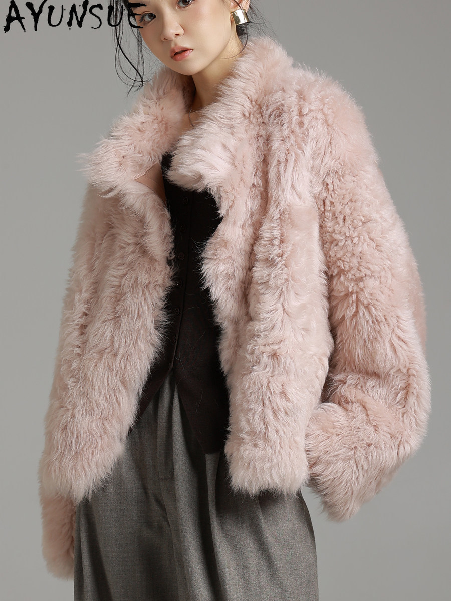 AYUNSUE Натуральная шуба из ов – обзор и цена Wool Coat Peacoat