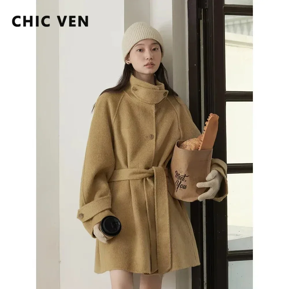 CHIC VEN корейское женское шер – обзор и цена Wool Coat Peacoat